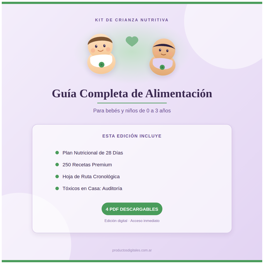 Kit de Crianza Nutritiva: Guía Completa de Alimentación para tu Bebé y Niño (0-3 años)
